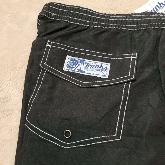 Mens Swim Trunks Black - Picture 2 of 4